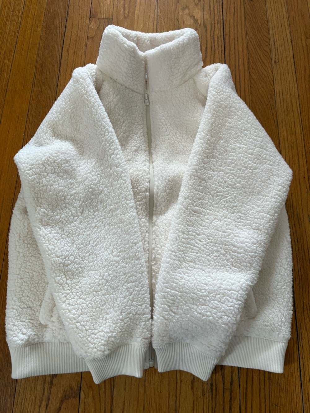 Women's GOAT brand Cream Sherpa Zip-Front Jacket - Picture 7 of 8